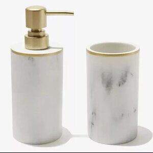 Sunday Citizen Resin Bath Set 11 Oz Faux Marble New Nib